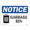 Signmission OSHA Notice, 3.5" Height, Garbage Can Sign With Symbol, 5" X 3.5", Landscape OS-NS-D-35-L-12983 - alternate 1
